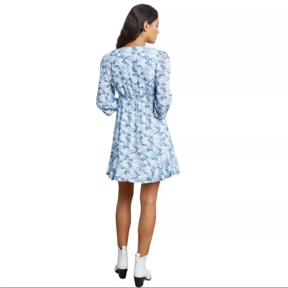 Rails Womens Elsie Blue Jasmine Boho Floral Prairie Mini Dress Size L Cottage‎